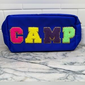 Colorful CAMP Lettered Blue Pouch